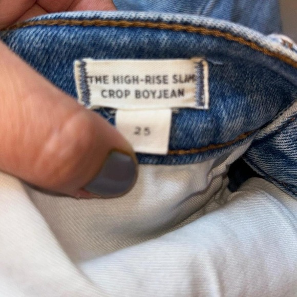 Madewell The High-Rise Slim Crop Boyjean: Knee-Rip Edition size 25 - Picture 8 of 9